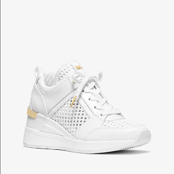 georgie woven leather trainer white